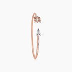 Arrow Symbol White Diamond 18K Rose & White Gold Bangle Bracelet