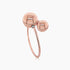 Golden Globe White Diamond 18K Rose Gold Double Beads Bangle Bracelet