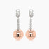 Golden Globe White Diamond 18K Rose Gold Ball Dangle Earrings