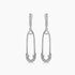 White Diamond 18K White Gold Safety Pin Earrings