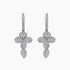 White Diamond 18K White Gold Cross Petals Nature Drop Earrings