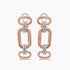 White Diamond 18K Rose & White Gold Chunky Links Drop Style Earrings