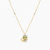 Monkey White Diamond & Green Garnet 18K Yellow Gold Pendant Necklace