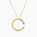 Pencil White Diamond 18K Yellow Gold Bling Pendant Necklace