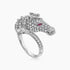 Horse Stallion Pony Diamond Pave & Ruby 18K White Gold Ring