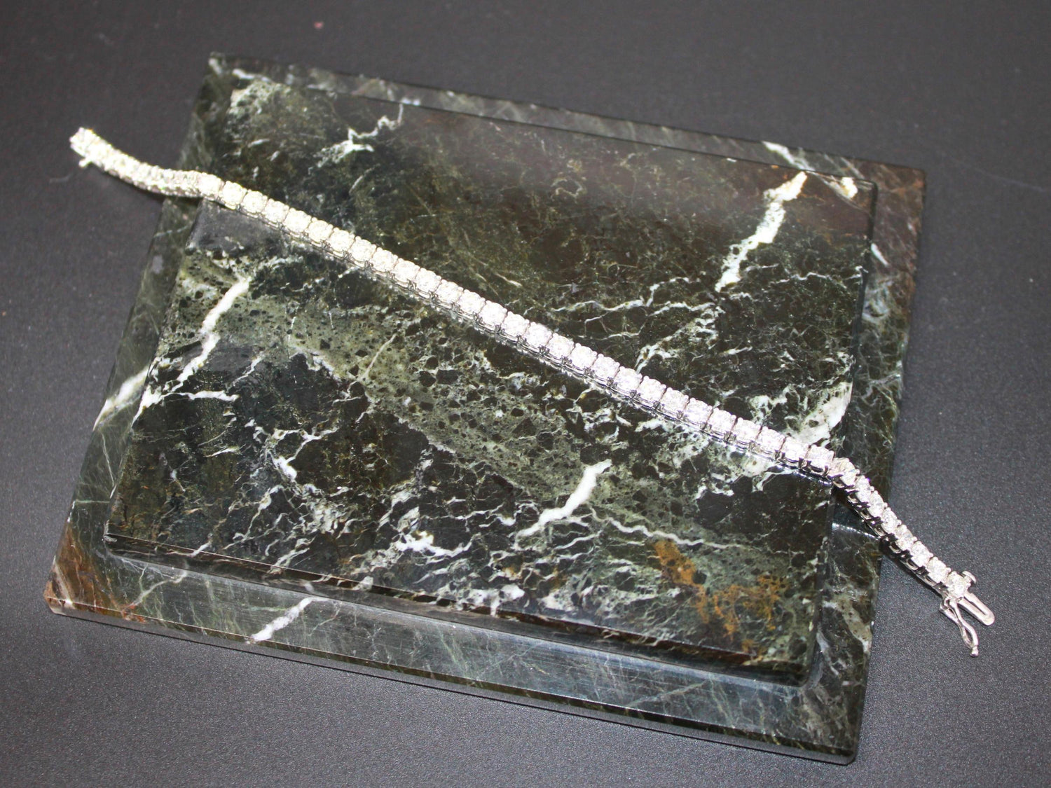 Diamond 5 Carat Tennis Line Classic Fashion 14 Karat White Gold Bracelet