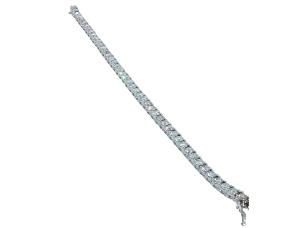 Diamond 7.5 Carat Tennis Line Classic Fashion 14 Karat White Gold Bracelet