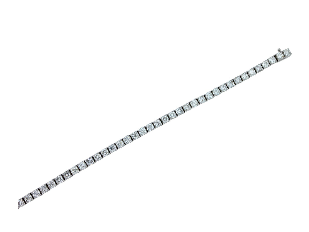 Diamond 7.5 Carat Tennis Line Classic Fashion 14 Karat White Gold Bracelet