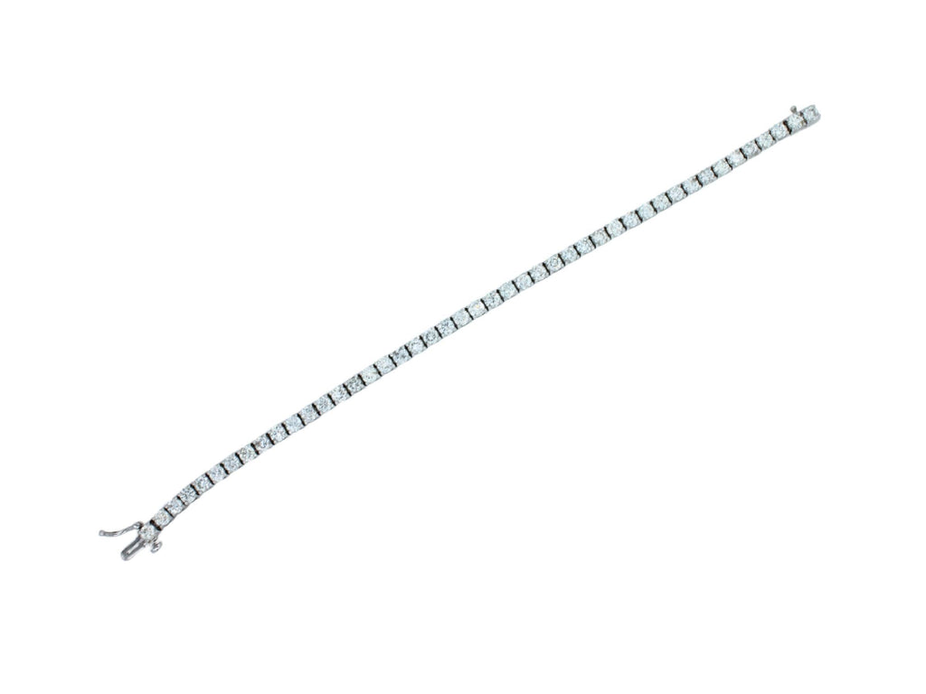 Diamond 7.5 Carat Tennis Line Classic Fashion 14 Karat White Gold Bracelet