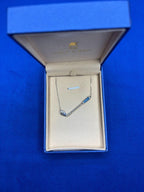 Diamond Blue Agate Golf Club Birdie Jewelry 18 Karat White Gold Charm Pendant Ne