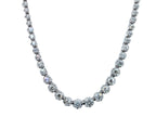 Diamond Classic Graduated Round Brilliant Tennis 18 Karat White Gold Necklace
