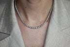 Diamond Classic Graduated Round Brilliant Tennis 18 Karat White Gold Necklace