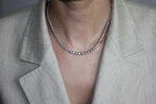 Diamond Classic Graduated Round Brilliant Tennis 18 Karat White Gold Necklace
