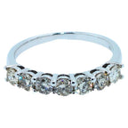 Diamond Classic Stack Eternity Wedding Anniversary Band 18 Karat White Gold Ring