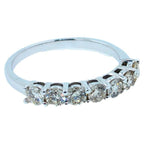 Diamond Classic Stack Eternity Wedding Anniversary Band 18 Karat White Gold Ring