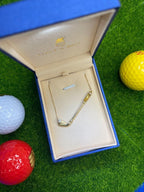 Diamond Golden Brown Tiger's Eye Golf Club Birdie Jewelry 18 Karat Yellow Gold C