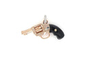 Diamond Gun Revolver Black Onyx Gem 18K Rose Gold Necklace Pendant Charm