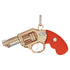 Diamond Gun Revolver Red Carnelian Gem 18 Karat Rose Gold Necklace Pendant Charm