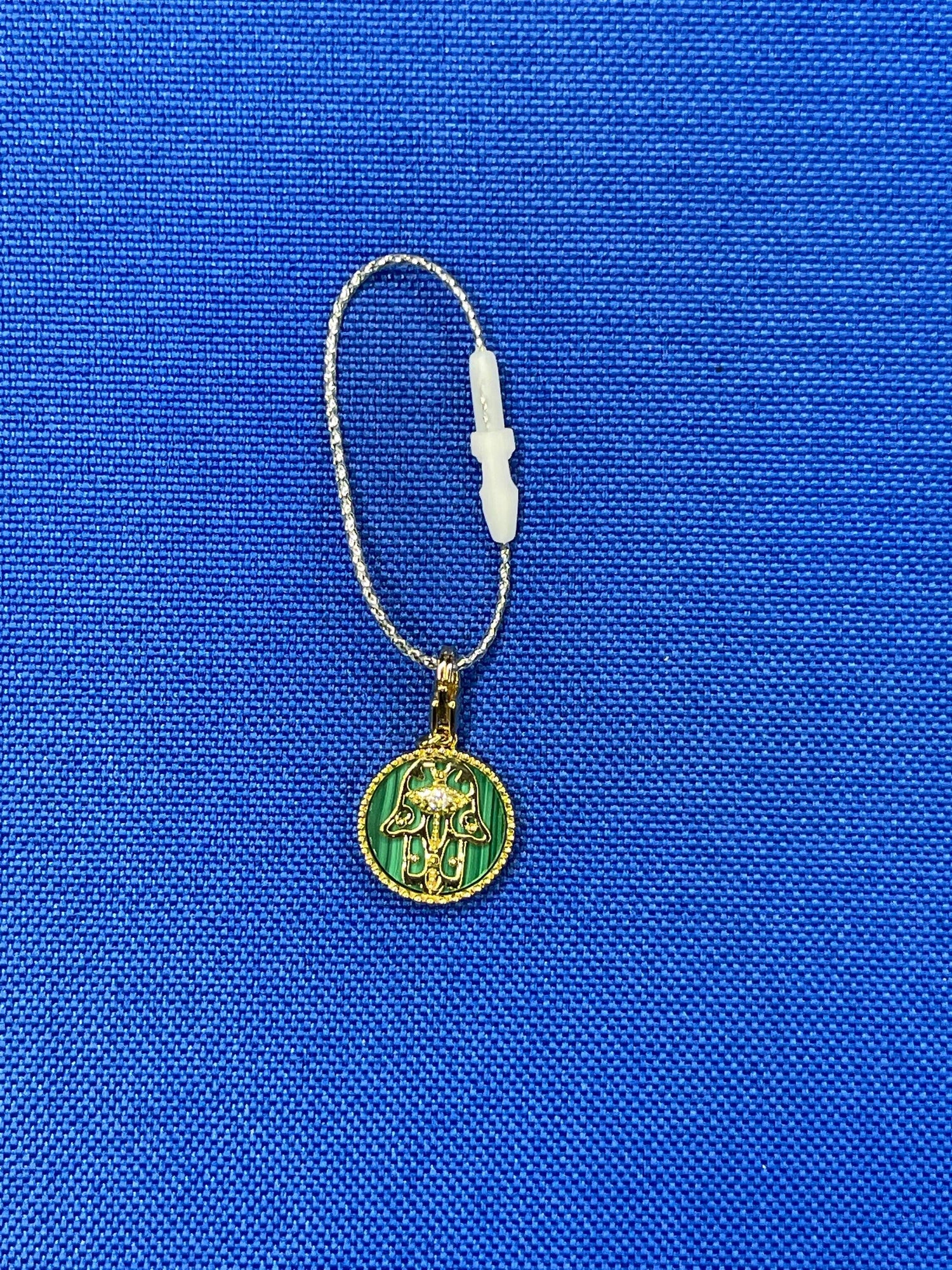 Diamond Hamsa Hand Mystic Protection Palm Symbol Evil Eye 18 Karat Yellow Gold M