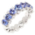 Diamond Light Blue Sapphire Eternity Band Stretchy Flexible White Gold Ring