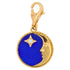 Diamond Lunar Moon Celestial Star Sky Gold Blue Lapis Lazuli Medallion Pendant