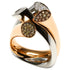 Diamond Pave Cluster Shape Mountain Peaks Unique 18 Karat Rose White Gold Ring