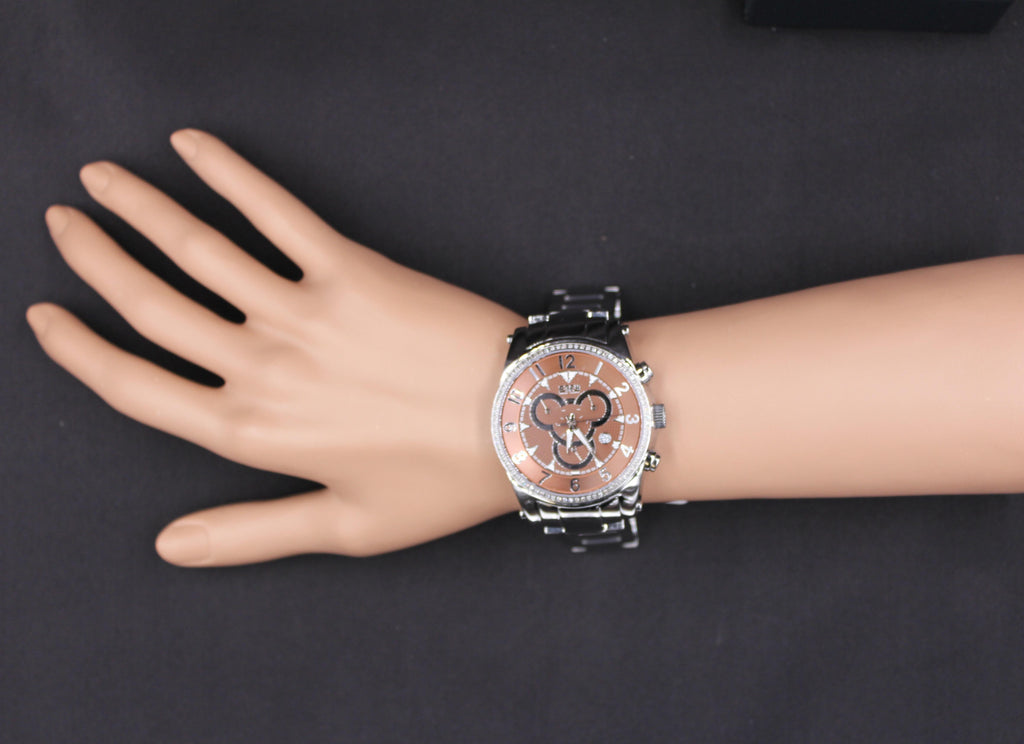Diamond Pave Dial Luxury Swiss Quartz Exotic Watch 0.64 Tcw