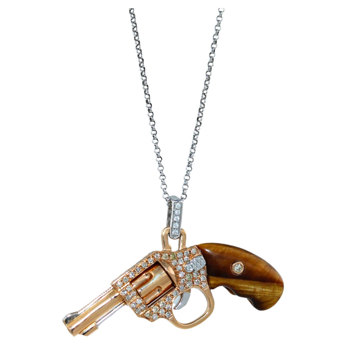 Diamond Pave Gun Revolver Tiger&