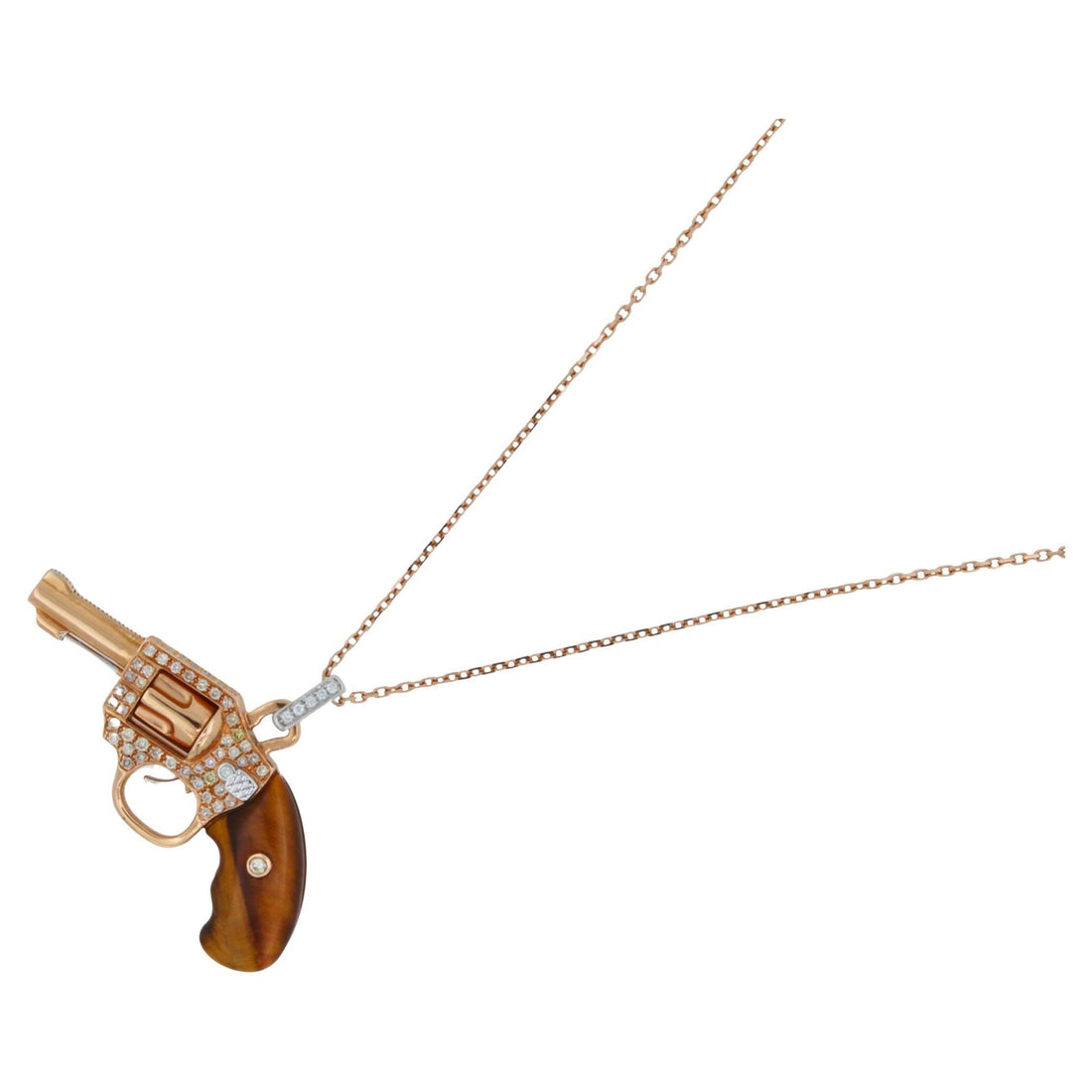 Diamond Pave Gun Revolver Tiger&
