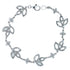 Diamond Pave Leaf Leaves Nature Link Fashion 18 Karat White Gold Chain Bracelet