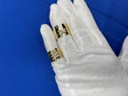 Diamond Pave Wide X Cross Chunky Cocktail Signet Band 14 Karat Yellow Gold Ring