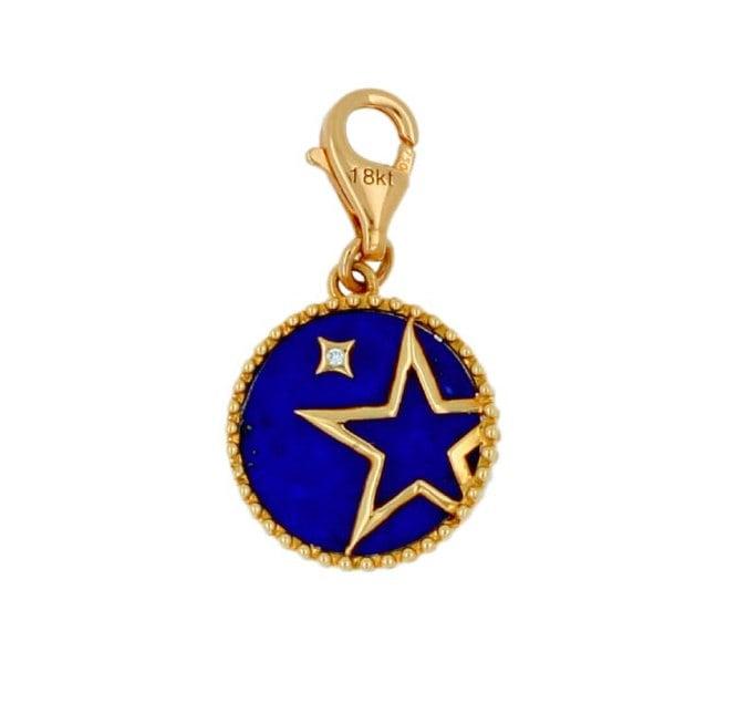 Diamond Shooting Star Celestial Sky Zodiac Heaven Space Galaxy Universe Medallio