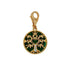 Diamond Tree of Life Nature Floral Flower Green Malachite Medallion Charm 18K Ye