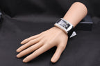 Diamonds Pave Dial Luxury Swiss Quartz Exotic Leather Band Watch