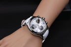 Diamonds Pave Dial Luxury Swiss Quartz Exotic Leather Band Watch