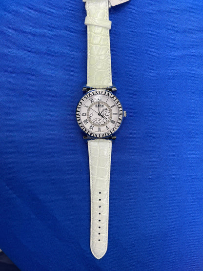 Diamonds Pave Dial Luxury Swiss Quartz Exotic Watch 0.42 Tcw
