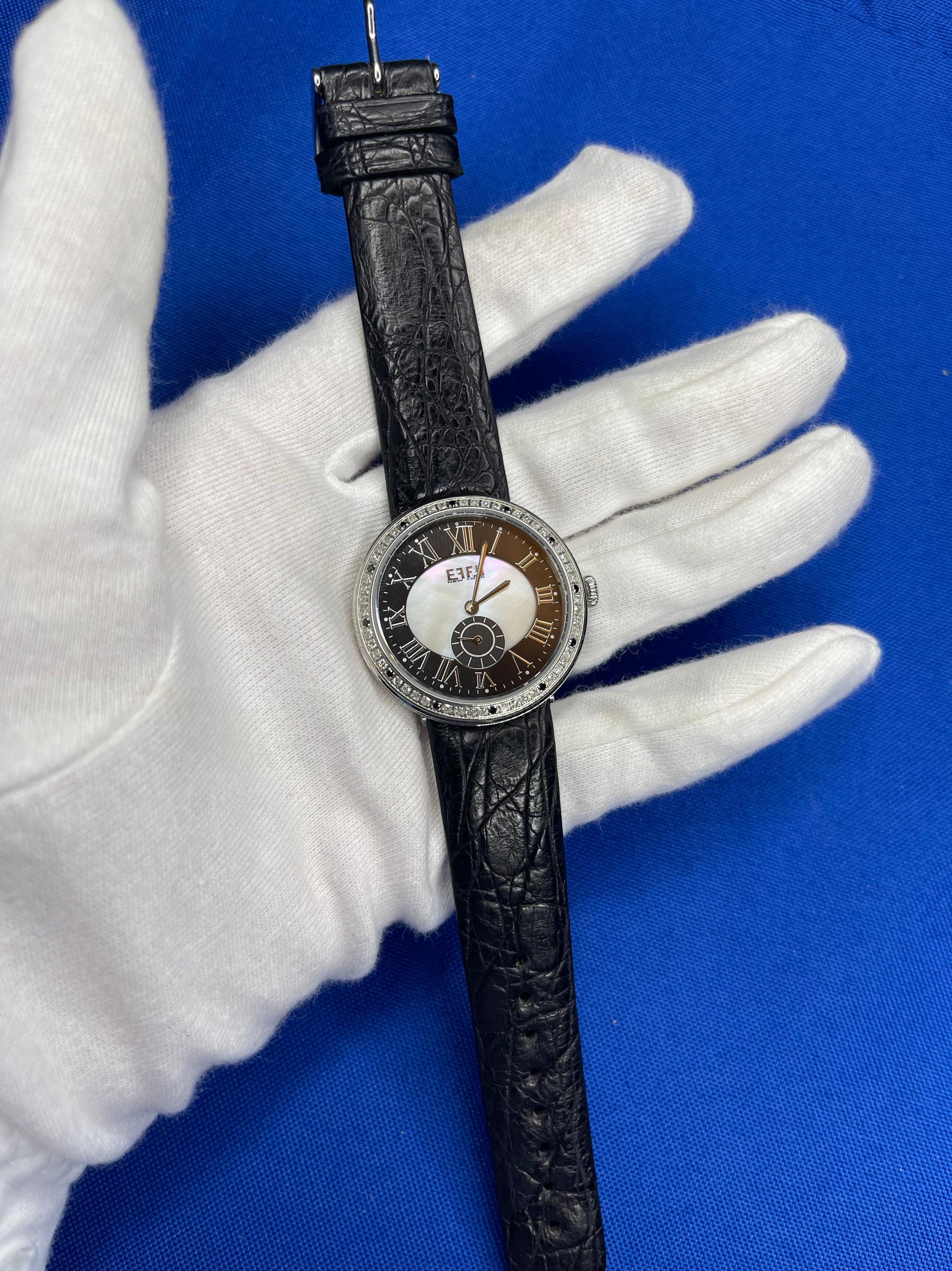 Diamonds Pave Dial Luxury Swiss Quartz Exotic Watch 0.64 Tcw