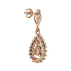 3.94 ctw Vintage Style Peach Orange Morganite, Ruby & Diamond 14K Rose Gold Earrings