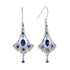 Blue Sapphire & Diamond Edwardian Style Drop 14K White Gold Earrings