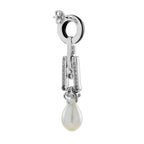 Pearl & Black Onyx Diamond Art Deco Style Drop White Gold Earrings