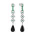 Black Onyx & Diamond Emerald Art Deco Style Drop White Gold Earrings