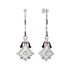 Diamond & Ruby Antique Style Drop 14K White Gold Earrings