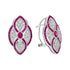 Ruby & Diamond Art Deco Style Lever Back 18K White Gold Earrings
