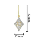 Vintage Style Diamond Floral Diamond Filigree 14K Yellow Gold Fleur Earrings