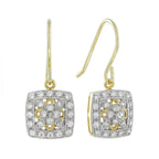 Diamond Vintage Style Floral Cluster Jewelry Set in Two Tone Gold