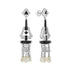 Black Onyx & Diamond and Pearl Art Deco Style Chandelier White Gold Earrings
