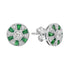 Ferris Wheel Diamond French Cut Emerald Art Deco Style Stud White Gold Earrings