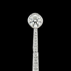 Blue Sapphire & Diamond Art Deco Style Circle Ring Drop White Gold Earrings