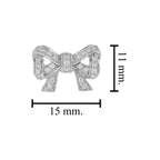 Diamond Vintage Style Bow 14K White Gold Stud Earrings