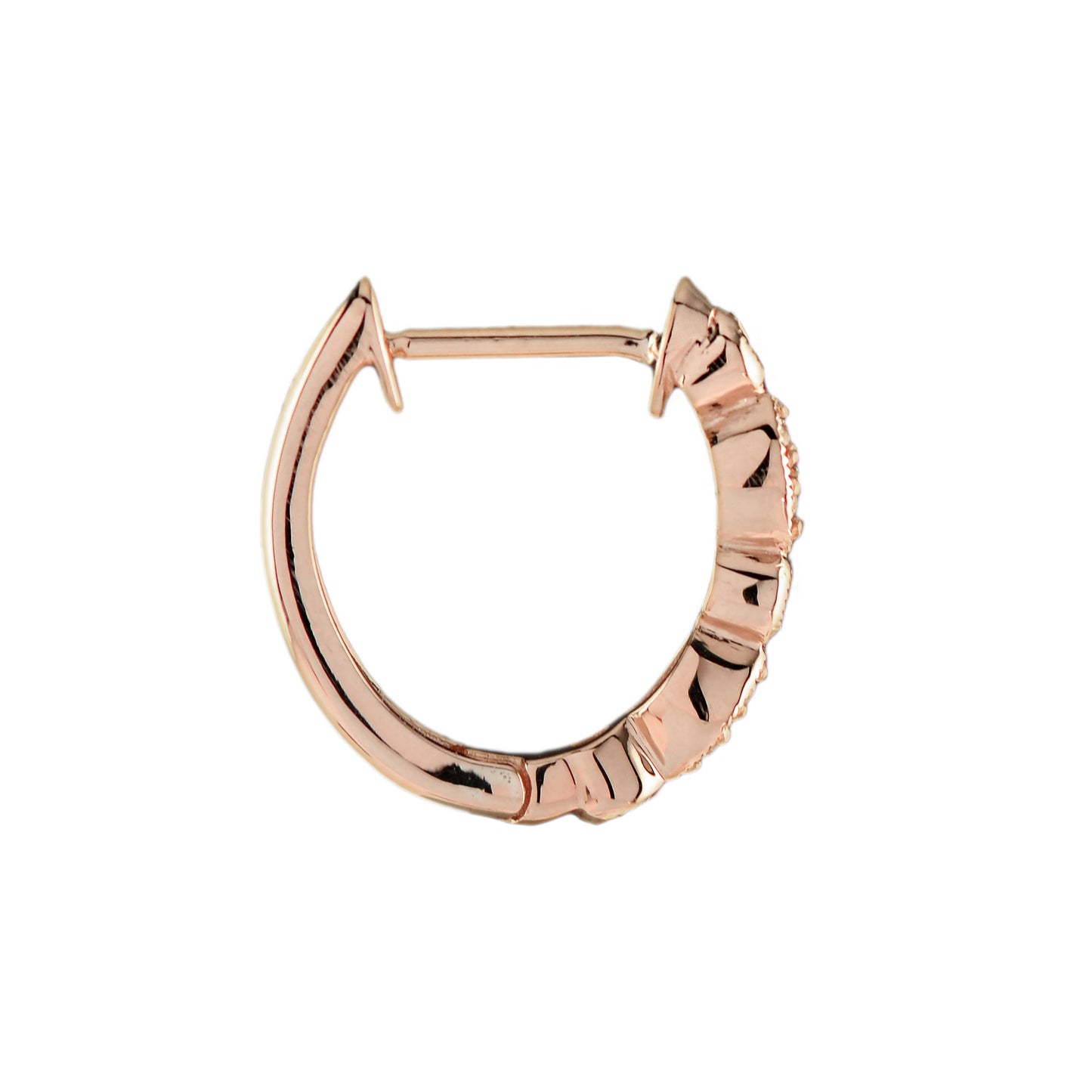 ruby diamond vintage style band ring huggie earrings matching 14k rose gold set